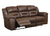 Ashley 39904 Stoneland Reclining Sofa, Double Reclining Loveseat w/Console Chocolate